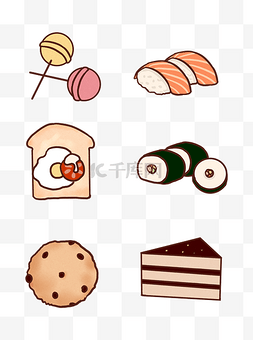 美食蛋糕寿司贴纸