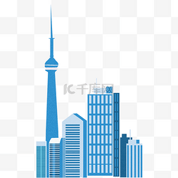 蓝色的高楼大厦图片_蓝色的建筑物免抠图