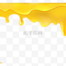 黄色蜂蜜滴落装饰边框元素