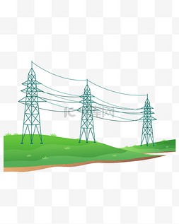 电力塔电网图片_绿色的电网