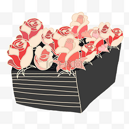 装满玫瑰花的礼盒