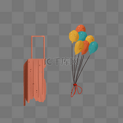 拉杆箱和气球