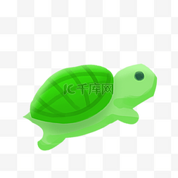 可爱卡通爬行乌龟图片_绿色的小乌龟免抠图
