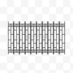 古堡铁栅栏图片_创意卡通黑色篱笆铁栅栏