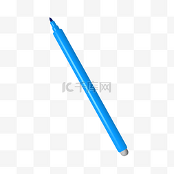 圆珠笔蓝色图片_蓝色的水彩笔