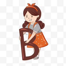 字母B图片_英语女孩字母B