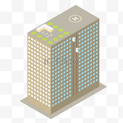 灰色建筑大厦插画