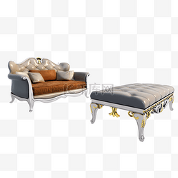 质感欧式沙发png图