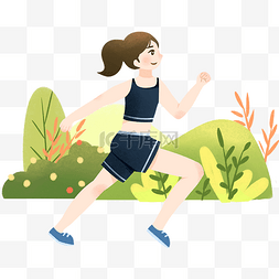 跑步运动卡通插画