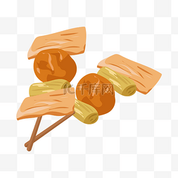 黄色的鱼豆腐插画