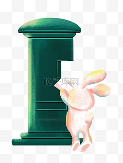腾讯邮箱图片_邮箱白兔寄信兔子