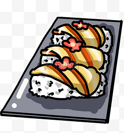 盘子寿司图片_日本美味的寿司插画