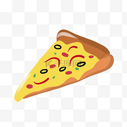披萨的插画图片_黄色的披萨装饰插画