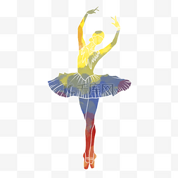 女跳芭蕾图片_水彩运动芭蕾舞蹈素材