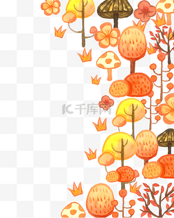 手绘秋季森林装饰边框