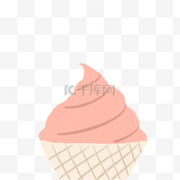 粉色的冰淇淋图片_粉色的草莓冰淇淋免扣图