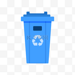 垃圾分类桶图片_蓝色垃圾分类桶