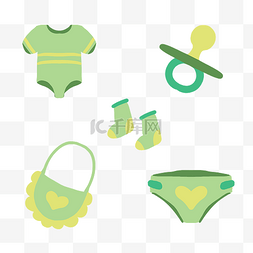 绿色婴儿衣服贴纸