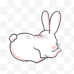 可爱胖嘟嘟趴着的兔子