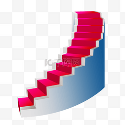 红色台阶图片_弯弯楼梯梯子