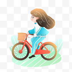 毕业季女生骑自行车素材