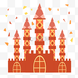 窗户城堡图片_橙色格子散花城堡