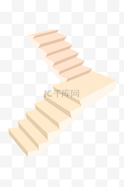 拐角的米色楼梯插画