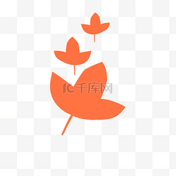 红色枫叶剪影海报背景