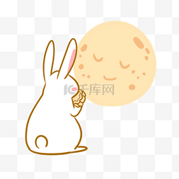 吃月饼的小兔子图片_吃月饼的玉兔