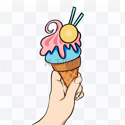 夏季冰镇冰激凌冰淇淋