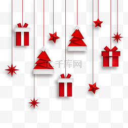 圣诞树吊坠图片_圣诞节红色装饰吊坠