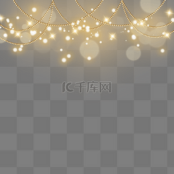 发光珠串图片_金色光斑圣诞圣诞节边框