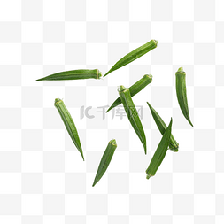 绿色蔬菜秋葵图片_飞起来的秋葵