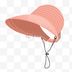 抽绳图片_夏季女式粉色遮阳帽
