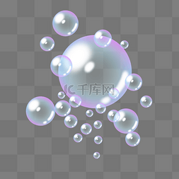 紫色透明泡泡图片_手绘写实肥皂泡泡