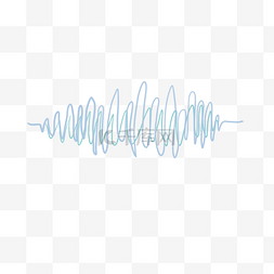 矢量浅蓝色声波曲线PNG图片