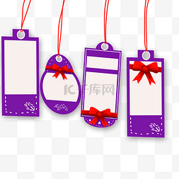 圣诞节紫色吊牌