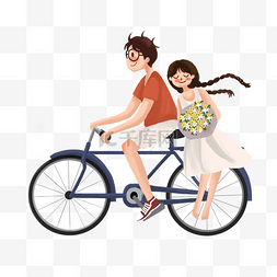情侣出行图片_骑自行车的情侣