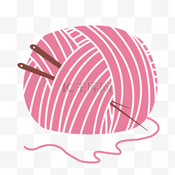 毛线球线稿图片_粉色毛线球元素
