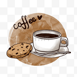 杯子棕色图片_卡通咖啡和曲奇PNG免抠素材