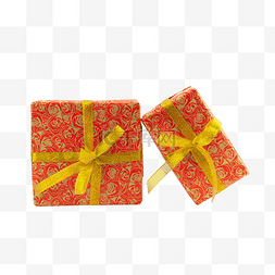 红色黄色红色丝带图片_爱情情人节节日红色礼物盒