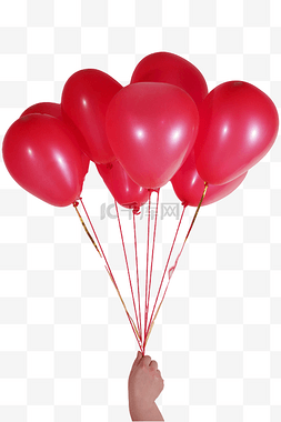 一把气球图片_情人节红色气球