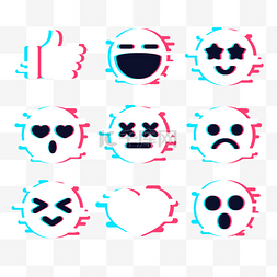 故障风格glitch风格表情emoji元素