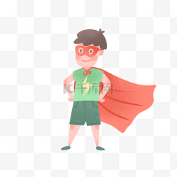 可爱超人卡通图片_可爱儿童节男孩扮超人