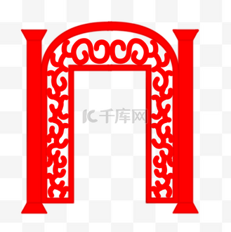 古风门框红金国风背景个人vip和企业vip免费下载免抠元素中国风春节