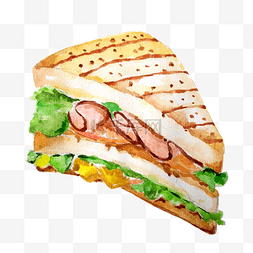 美味小吃卡通图片_美味三明治卡通小吃