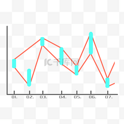 统计图表素材图片_红色曲线统计图表
