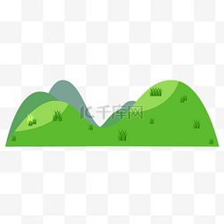 绿色草地山丘插图