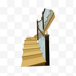 楼梯拐角图片_黄色拐角立体插图