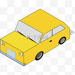 黄色手绘汽车PNG素材